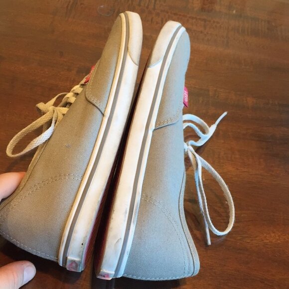 8 Vans Sneakers Gray with Pink Trim - Picture 5 of 7